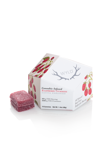 Raspberry Sativa Enhanced Gummies 100mg