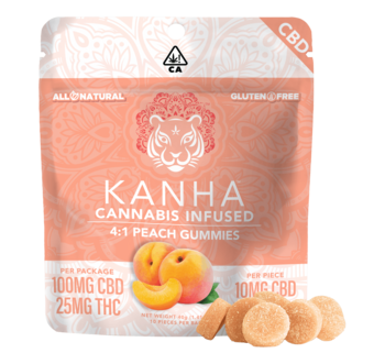 4:1 Peach | CBD:THC | 100mg CBD/25mg THC | 10-pack